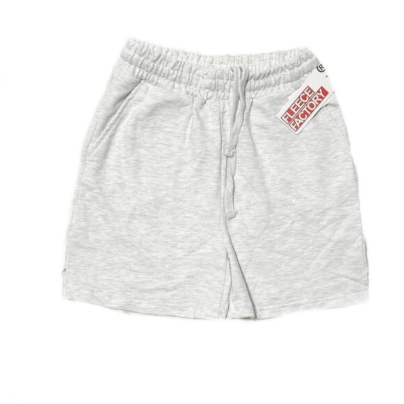 FLEECE Factory Women's High Waist Slouchy Shorts Light Grey - Picture 4 of 4